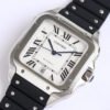 1:1 SUPER REPLICA CARTIER SANTOS WSSA0018 GF FACTORY V2 BLACK RUBBER STRAP