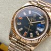 1:1 SUPER REPLICA ROLEX DAY DATE 40MM EW FACTORY ROSE GOLD BLACK DIAL