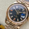 1:1 SUPER REPLICA ROLEX DAY DATE 40MM EW FACTORY ROSE GOLD BLACK DIAL