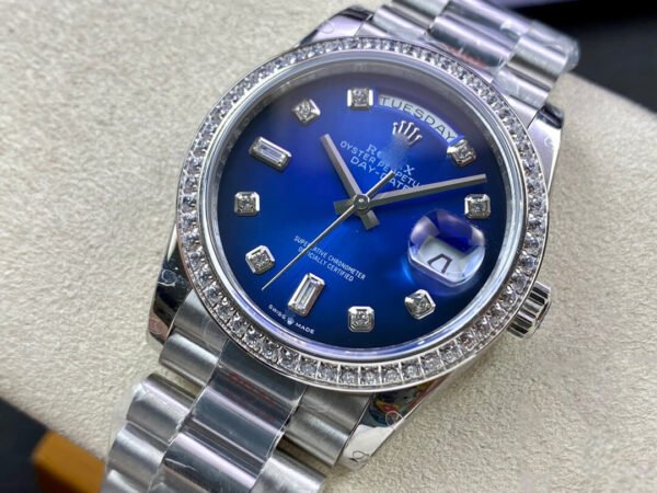 1:1 SUPER REPLICA ROLEX DAY DATE M128396TBR-0008 36MM GM FACTORY DIAMOND-SET BEZEL