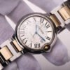 1:1 SUPER REPLICA BALLON BLEU DE CARTIER W69009Z3 WRAP GOLD V9 FACTORY SILVER WHITE DIAL