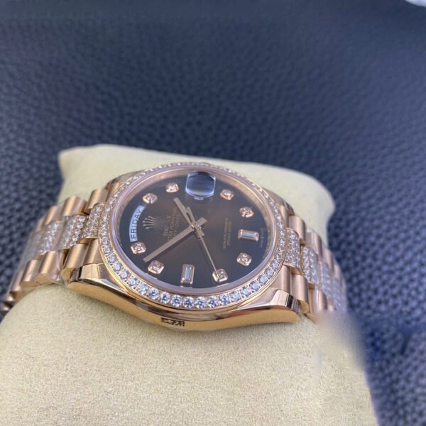 1:1 REPLICA ROLEX DAY DATE M128345RBR-0041 EW FACTORY BROWN DIAMOND BEZEL