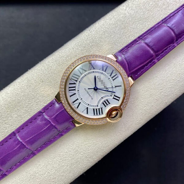 1:1 SUPER REPLICA BALLON BLEU DE CARTIER 36MM WJBB0009 3K FACTORY PURPLE STRAP