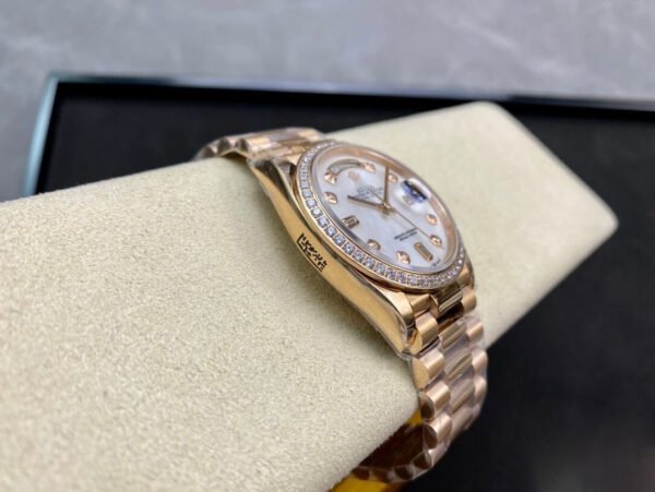 1:1 SUPER REPLICA ROLEX DAY DATE 128238 EW FACTORY WHITE DIAL GOLD STRAP