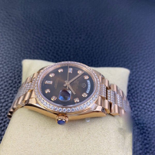 1:1 REPLICA ROLEX DAY DATE M128345RBR-0041 EW FACTORY BROWN DIAMOND BEZEL