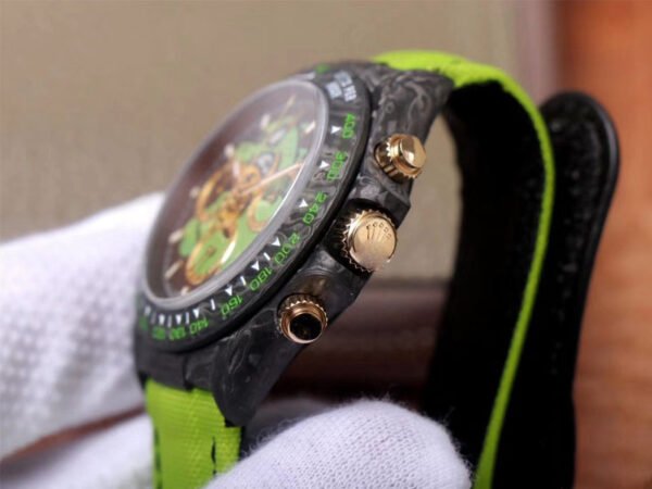 1:1 SUPER REPLICA ROLEX DAYTONA COSMOS CHRONOGRAPH CARBON FIBER EDITION GREEN EXPLODED DRAGON DIAL