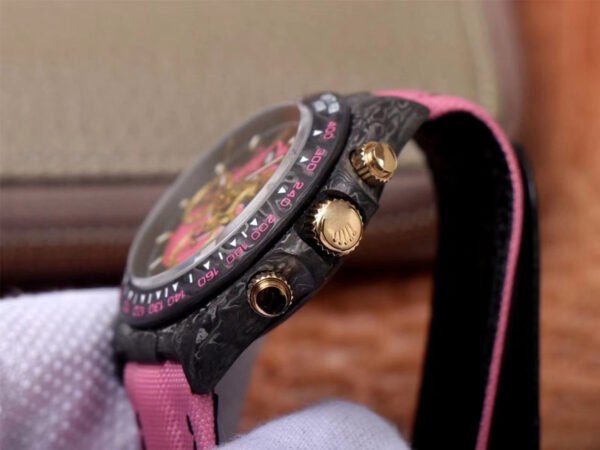 1:1 SUPER REPLICA ROLEX DAYTONA COSMOS CHRONOGRAPH CARBON FIBER EDITION PINK EXPLODED DRAGON DIAL