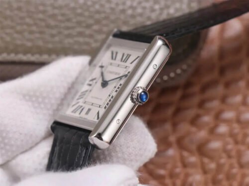 1:1 SUPER REPLICA CARTIER TANK WSTA0029 V9 FACTORY BLACK STRAP