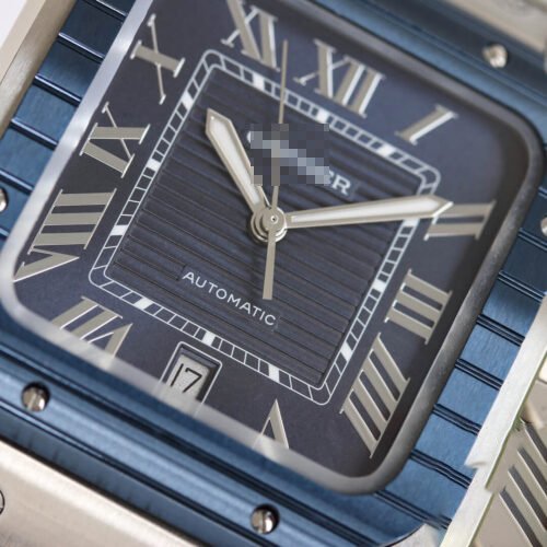 1:1 SUPER REPLICA CARTIER SANTOS GF FACTORY BLUE BEZEL