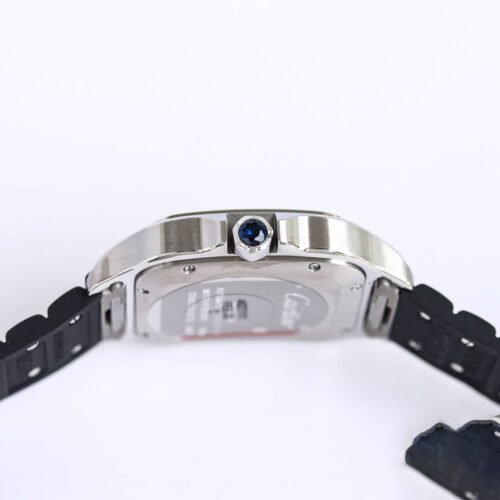 1:1 SUPER REPLICA CARTIER SANTOS WSSA0018 GF FACTORY V2 BLACK RUBBER STRAP