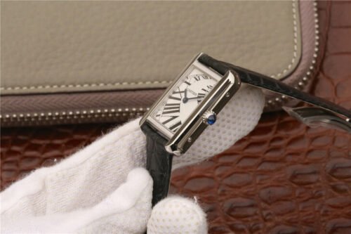 1:1 SUPER REPLICA CARTIER TANK W5200018 K11 FACTORY BLACK STRAP