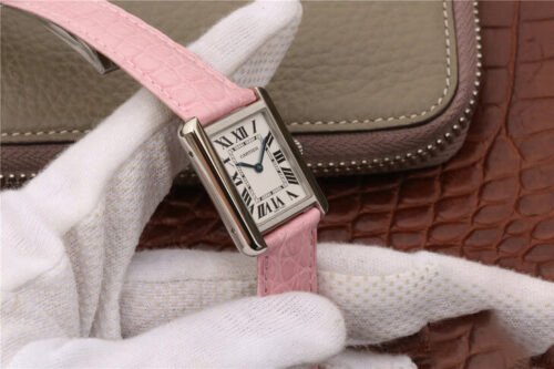 1:1 SUPER REPLICA CARTIER TANK LADIES K11 FACTORY PINK STRAP