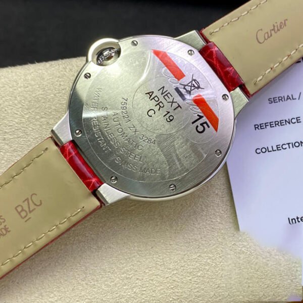 1:1 SUPER REPLICA BALLON BLEU DE CARTIER 36MM 3K FACTORY RED STRAP