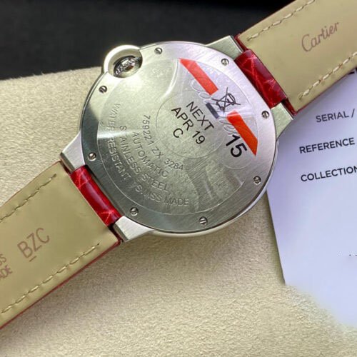 1:1 SUPER REPLICA BALLON BLEU DE CARTIER 36MM 3K FACTORY RED STRAP
