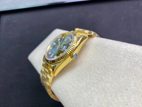 1:1 SUPER REPLICA ROLEX DAY-DATE M128238-0069 YELLOW GOLD EW FACTORY GRADUAL GREEN DIAL