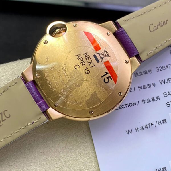 1:1 SUPER REPLICA BALLON BLEU DE CARTIER 36MM WJBB0009 3K FACTORY PURPLE STRAP