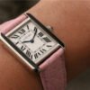 1:1 SUPER REPLICA CARTIER TANK LADIES K11 FACTORY PINK STRAP