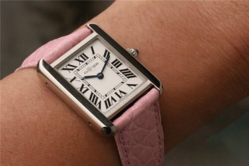 1:1 SUPER REPLICA CARTIER TANK LADIES K11 FACTORY PINK STRAP
