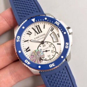 1:1 SUPER REPLICA CALIBRE DE CARTIER DIVER 42MM WSCA0011 JF FACTORY WHITE DIAL