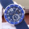 1:1 SUPER REPLICA CALIBRE DE CARTIER DIVER WSCA0010 42MM JF FACTORY BLUE DIAL