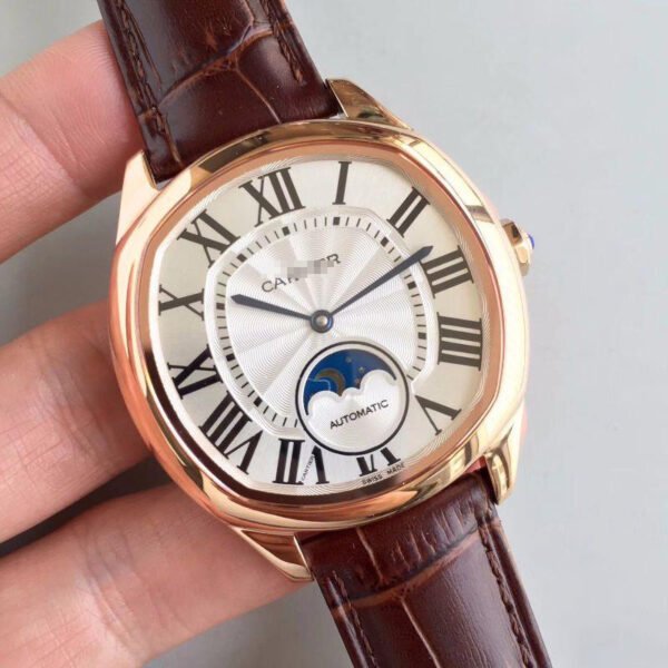 1:1 SUPER REPLICA DRIVE DE CARTIER MOONPHASE WGNM0008 ROSE GOLD SILVER DIAL