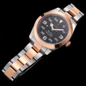 1:1 SUPER REPLICA ROLEX AIR-KING 116900 ROSE GOLD JF FACTORY BLACK DIAL