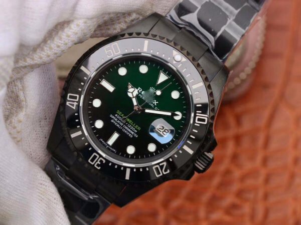1:1 SUPER REPLICA ROLEX SEA-DWELLER DEEPSEA 11666001 V2 GREEN GRADUAL BLACK DIAL