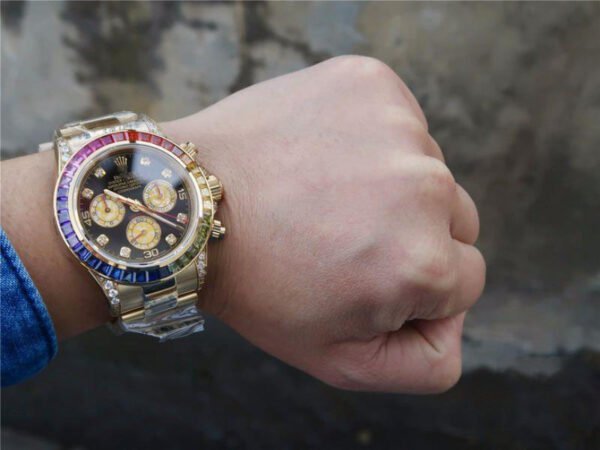1:1 SUPER REPLICA ROLEX DAYTONA RAINBOW COSMOGRAPH 116598RBOW BL FACTORY 7750 MOVEMENT