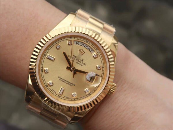 1:1 SUPER REPLICA ROLEX DAY-DATE II 218238 40MM EW FACTORY 18K YELLOW GOLD DIAL