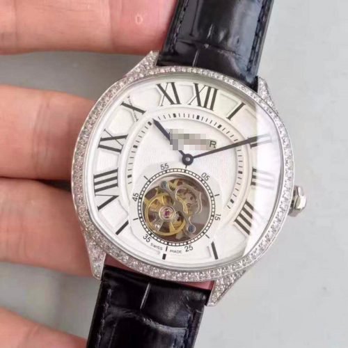 1:1 SUPER REPLICA DRIVE DE CARTIER W4100013 TOURBILLON WHITE TEXTURED DIAL