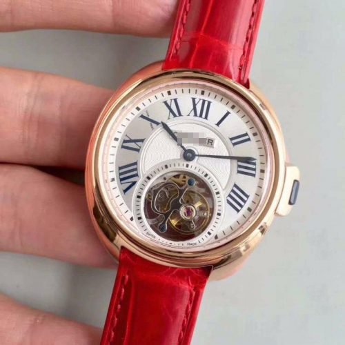 1:1 SUPER REPLICA CARTIER DRIVE DE TOURBILLON W4100013 18K ROSE GOLD WHITE DIAL