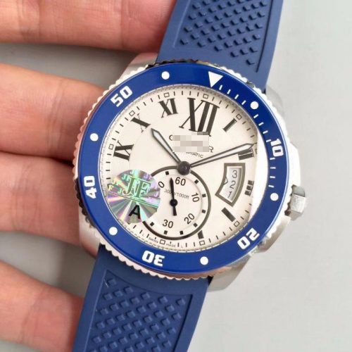1:1 SUPER REPLICA CALIBRE DE CARTIER DIVER 42MM WSCA0011 JF FACTORY WHITE DIAL