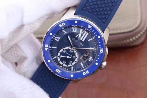 1:1 SUPER REPLICA CALIBRE DE CARTIER DIVER WSCA0010 42MM JF FACTORY BLUE DIAL