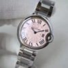 1:1 SUPER REPLICA BALLON BLEU DE CARTIER 33MM V6 FACTORY PINK DIAL