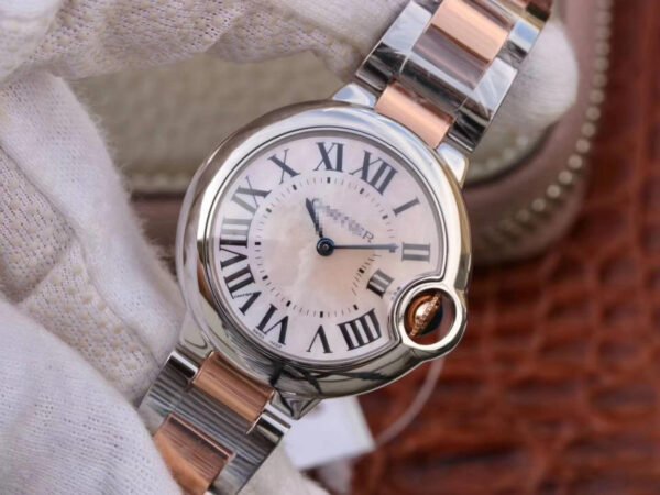1:1 SUPER REPLICA BALLON BLEU DE CARTIER W69201 LADIES 33MM V6 FACTORY PINK DIAL