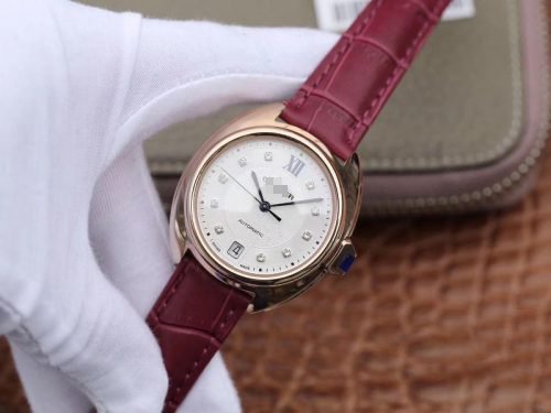 1:1 SUPER REPLICA CLE DE CARTIER AUTOMATIC 35MM WJCL0032 18K ROSE GOLD SILVER-GRAY DIAL