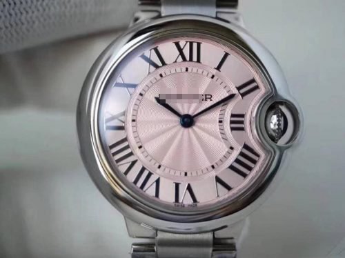 1:1 SUPER REPLICA BALLON BLEU DE CARTIER 33MM V6 FACTORY PINK DIAL