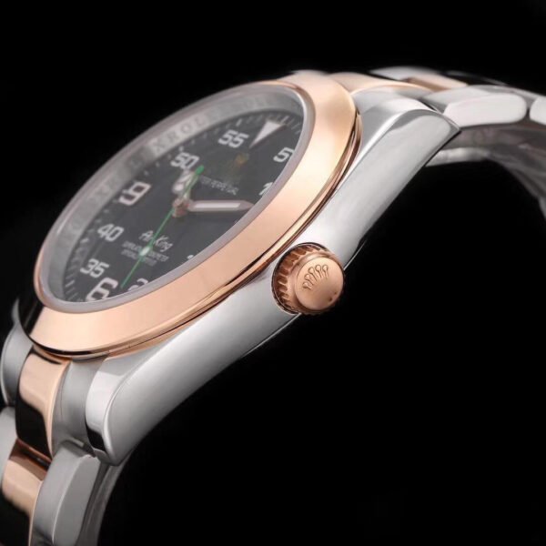 1:1 SUPER REPLICA ROLEX AIR-KING 116900 ROSE GOLD JF FACTORY BLACK DIAL