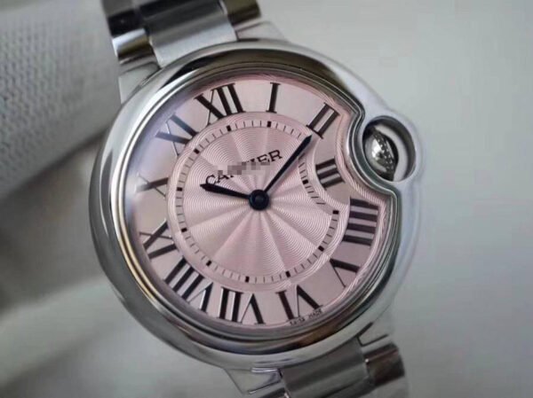 1:1 SUPER REPLICA BALLON BLEU DE CARTIER 33MM V6 FACTORY PINK DIAL