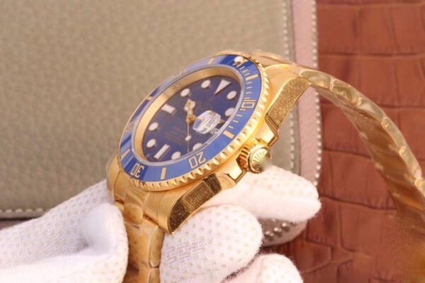 1:1 SUPER REPLICA ROLEX SUBMARINER DATE 116618LB VR FACTORY 18K YELLOW GOLD WRAPPED BLUE DIAL