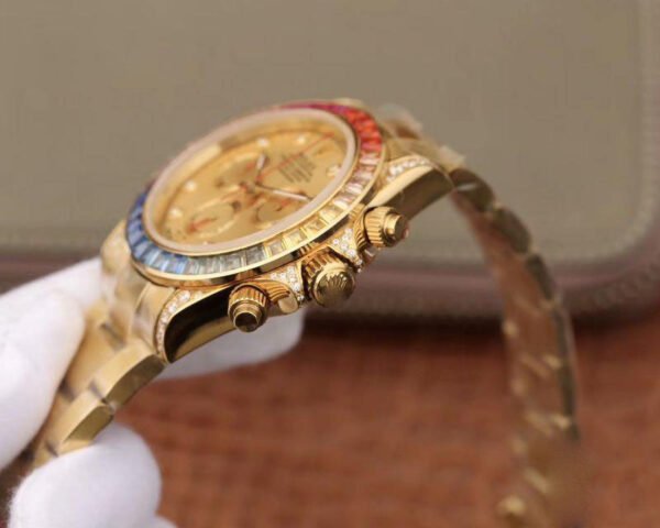 1:1 SUPER REPLICA ROLEX DAYTONA COSMOGRAPH RAINBOW 116598RBOW BL FACTORY GOLD DIAL