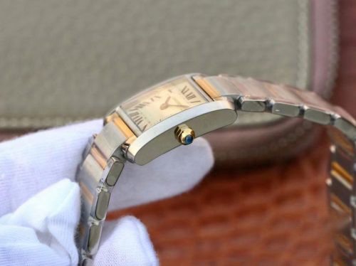 1:1 SUPER REPLICA CARTIER TANK FRANCAISE LADIES W51007Q4 WHITE DIAL
