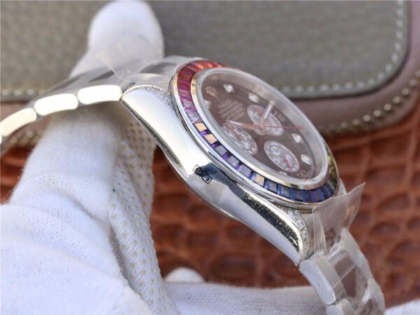 1:1 SUPER REPLICA ROLEX DAYTONA COSMOGRAPH RAINBOW 116595RBOW BL FACTORY BLACK DIAL