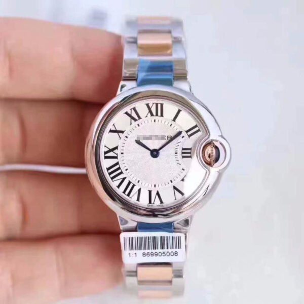1:1 SUPER REPLICA BALLON BLEU DE CARTIER LADIES W6920033 36MM V6 FACTORY WHITE TEXTURED DIAL